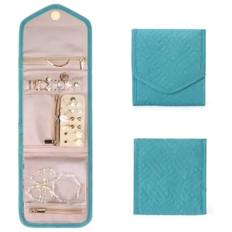 sac de rangement de bijoux pliable, sac à main portable, rangement de bijoux pour colliers, bagues, boucles d'oreilles, boîte à bijoux de voyage à domicile