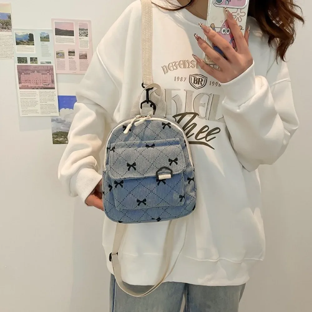 mini sac à dos imprimé bowvétérans t doux, sac initié, sac de rangement cosmétique de voyage, sacs à livres étudiants ins, sac à dos décontracté, version coréenne