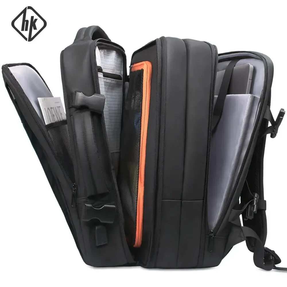 hk business sac à dos pour hommes étanche antivol 15.6 "sac à dos pour ordinateur portable décontracté grande capacité extensible sac de voyage court voyage