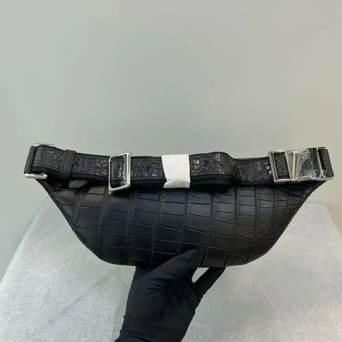 top niveau qualité véritable/réel 100% peau de crocodile hommes sac à bandoulière petite taille taille ou épaule mode hommes sac