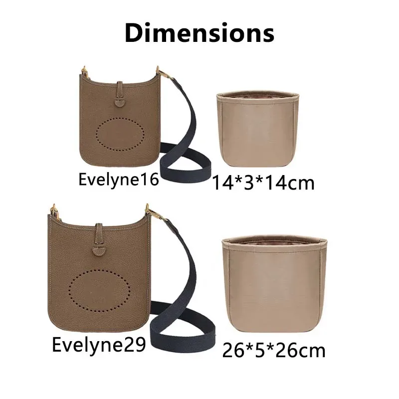 insert organisateur de sac pour evelyne 16 29 mini femmes, sac en nylon durable, sac de support, accessoires
