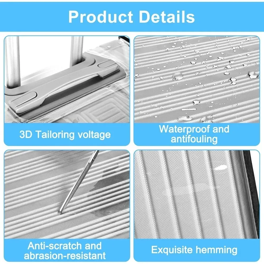 nouvelle housse de protection pour valise transparente imperméable épaisse de 20 à 30 pouces, housse de valise en pvc, housse roulante pour valise de voyage