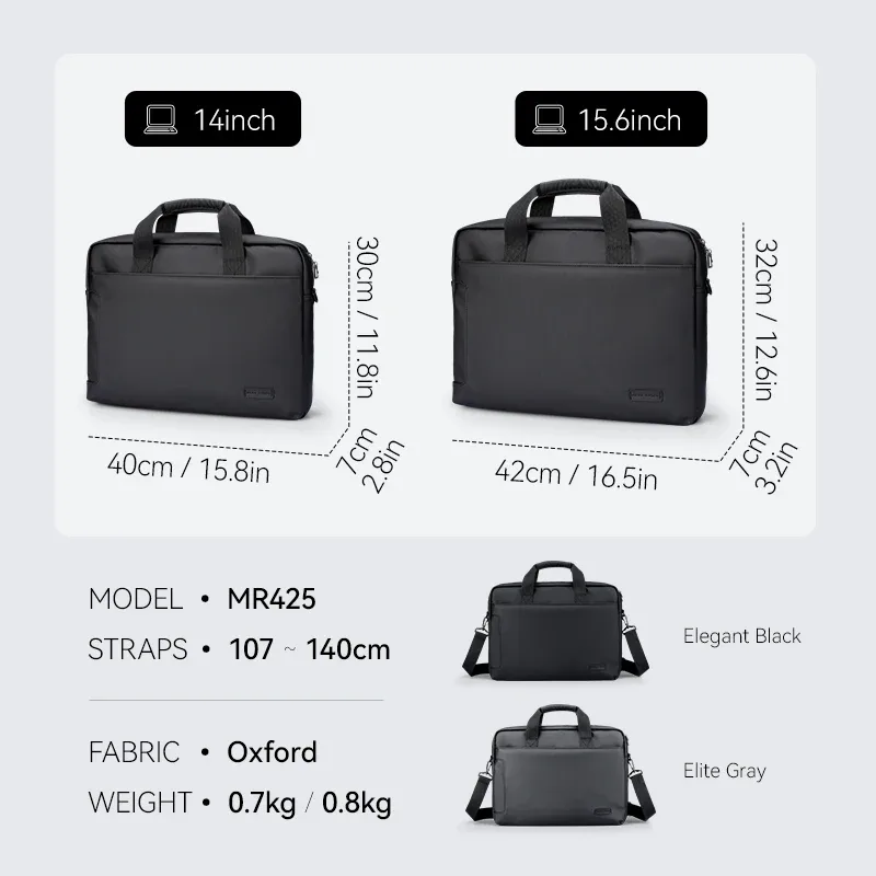 mark ryden oxford oxford laptop briefcase 15.6'' sac fourre-tout résistant à l'eau pour les trajets professionnels