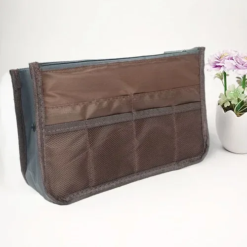 trousse de maquillage multifonctionnelle de grande capacité, sac de rangement portable à double fermeture éclair pour articles de toilette, sac de rangement de voyage pour maman, cosmétiques multi-poches
