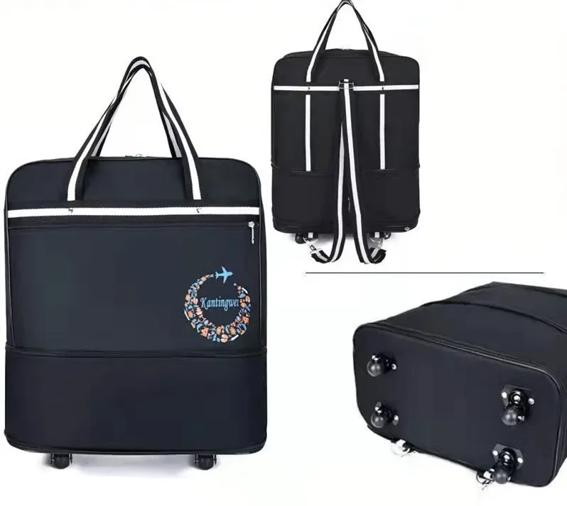 sac à bagages de voyage à air vérifié, roue universelle pliable, rangement mobile, oxford, cubes d'emballage étanches
