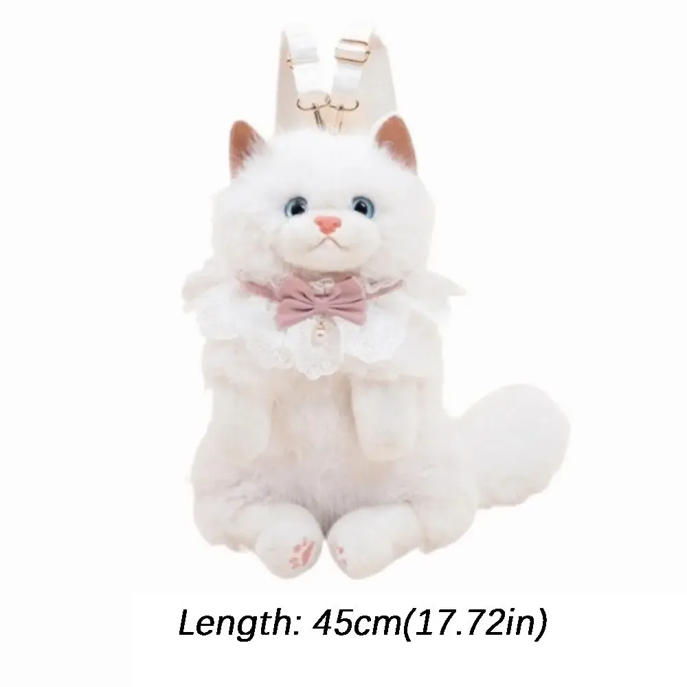 nouveau sac à dos chat réaliste de haute qualité, sac à dos chaton simulé, sac à dos scolaire doux et moelleux, sac à dos de jour mignon style dessin animé