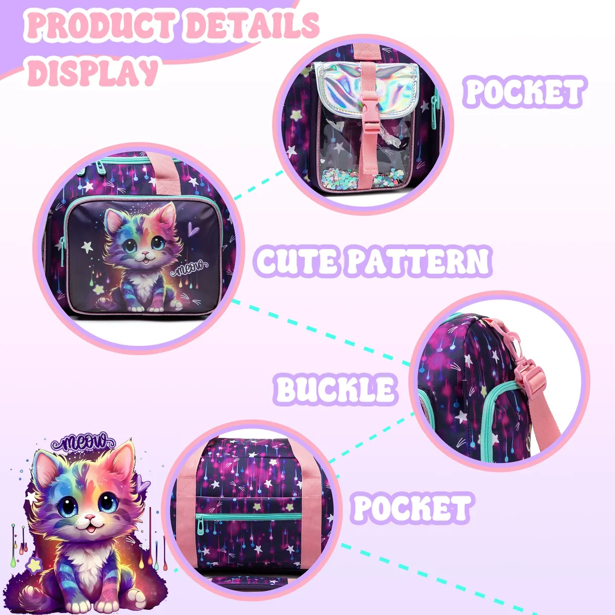 sac de voyage pour enfants, sac de sport pour filles, sac de nuit pour filles, sac de gym, sac de danse pour filles avec compartiment à chaussures
