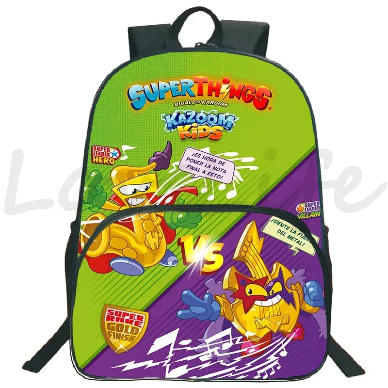 jeu superzings sac à dos 16 pouces garçons filles bookbag dessin animé sac à dos superthings sacs d'école étudiants sacs de voyage sac à dos à fermeture éclair