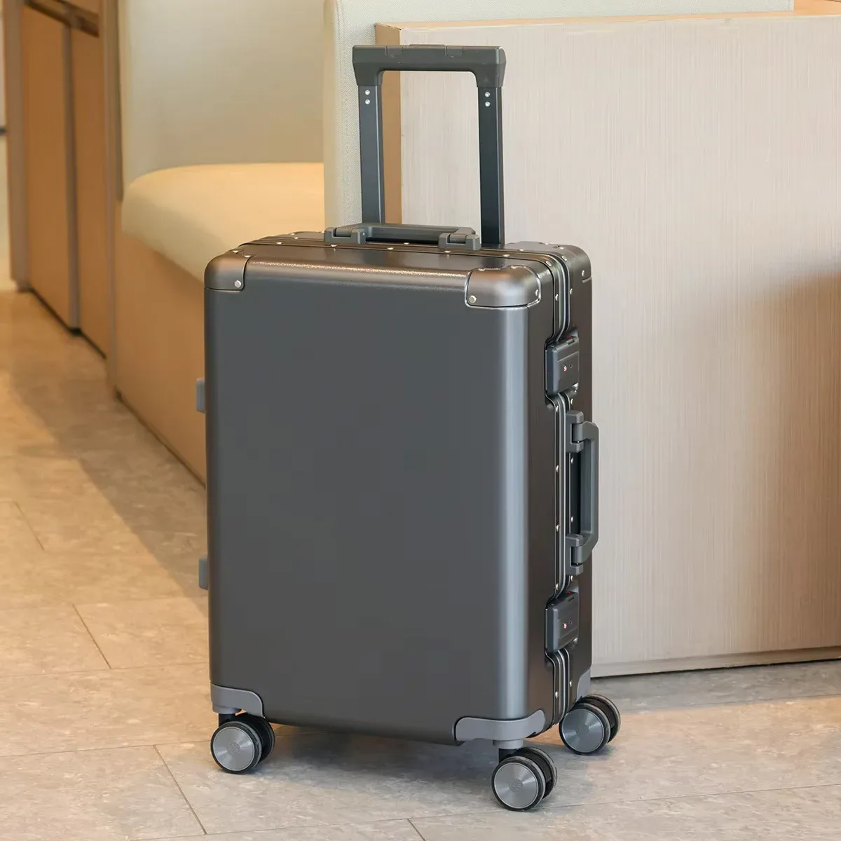 colenara valise à cadre en aluminium 20 "22" 24 "26" 28 "30 pouces boîtier de chariot abs + boîte d'embarquement pc valise de voyage de grande capacité pour femmes