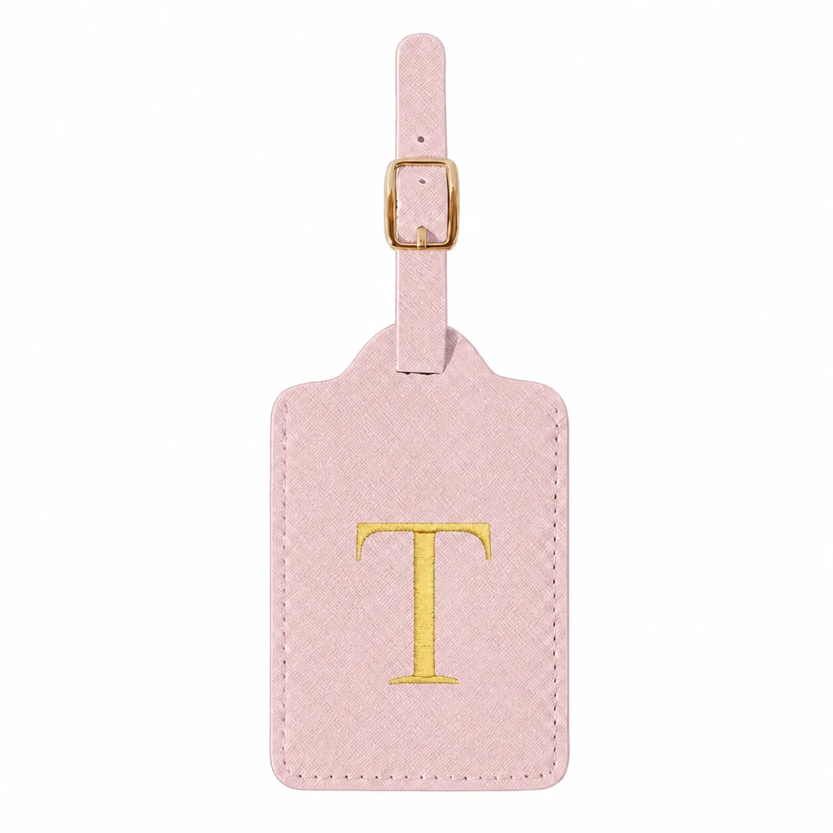 étiquette de bagage rose à 26 lettres, adaptée pour la plage, les vacances d'été, la rentrée scolaire et d'autres occasions.