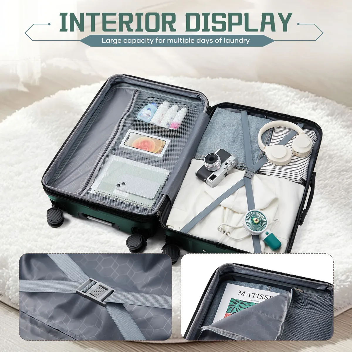 bagage multifonctionnel de grande capacité, valise de voyage, porte-bagages, valise d'embarquement robuste et durable, étudiants et entreprises