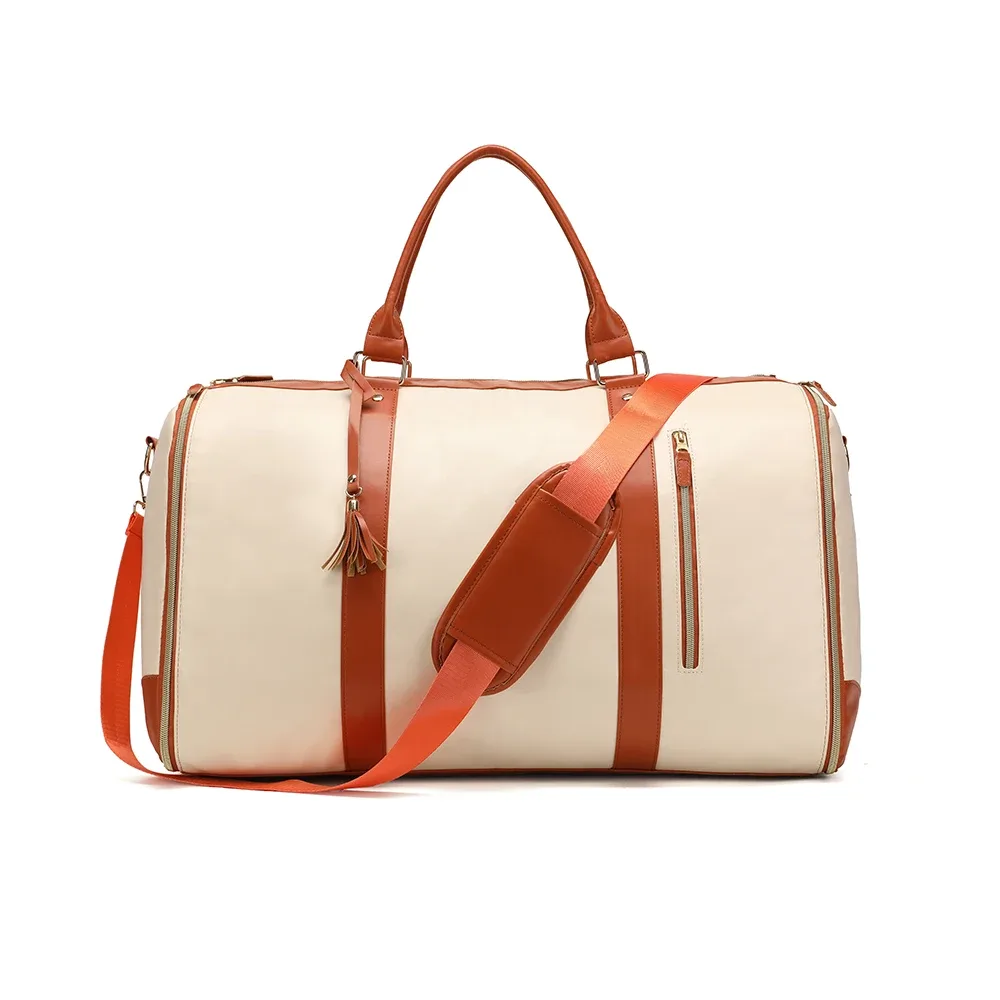 sac de voyage pliable pour femmes, sac à vêtements pratique, grand sac polochon en cuir pu, sac de voyage d'affaires pour femmes