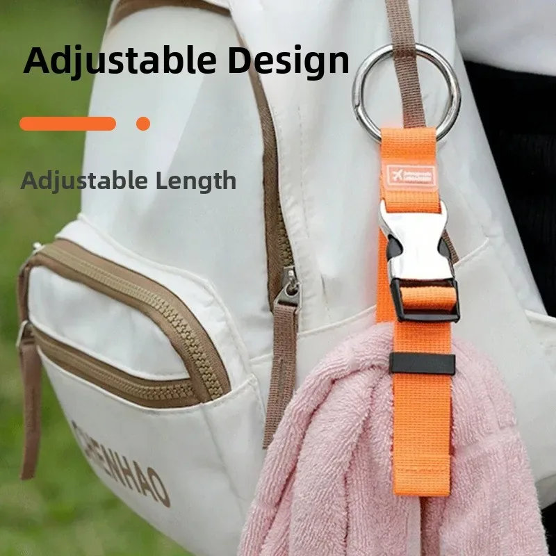 sangle de bagage antivol de voyage, boucle de suspension pour sac, crochet de sécurité externe pour valise, en nylon léger et résistant à l'usure