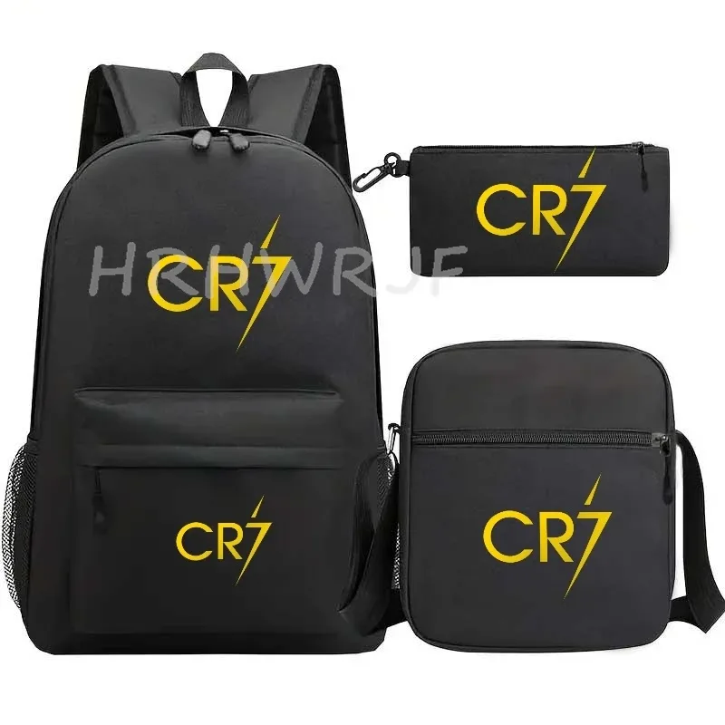 ensemble de sacs à dos imprimés sports cr7 pour adolescents, sacs d'école décontractés adaptés aux garçons et aux filles, mochilas de voyage légères