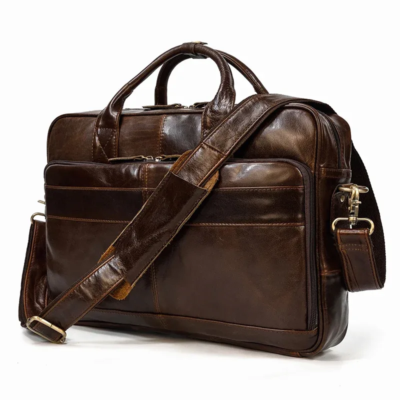 newsbirds-sac à main en cuir véritable pour hommes, sac à bandoulière messenger business, sac pour ordinateur portable 15.6 pouces, sacs à main pour hommes, couches