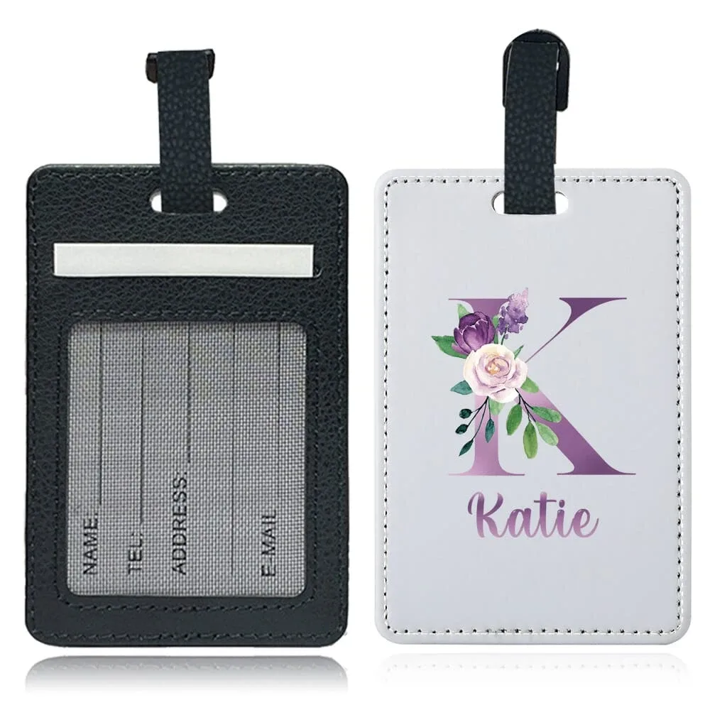 étiquette de bagage personnalisée en pu avec nom, porte-identifiant pour avion, porte-adresse pour valise, carte nominative, étiquette d'embarquement portable