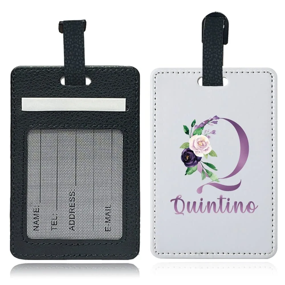 étiquette de bagage personnalisée en pu avec nom, porte-identifiant pour avion, porte-adresse pour valise, carte nominative, étiquette d'embarquement portable