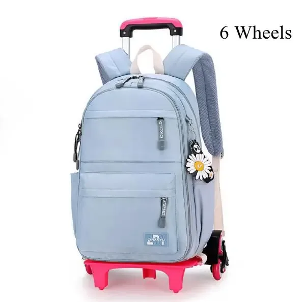 sacs d'école à roulettes de 16 pouces, sac à dos roulant pour filles, sac à dos de voyage, sacs d'école étanches avec roulettes