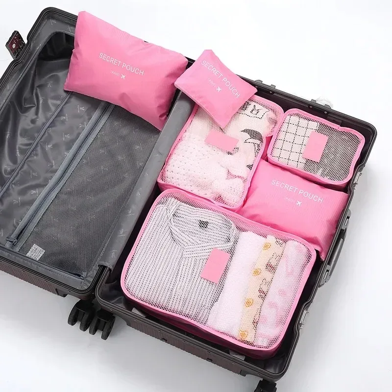 ensemble de 6 sacs de rangement de voyage, ensemble de sacs de rangement pour valise, organiseurs de bagages portables, organiseurs pliables pour vêtements et chaussures