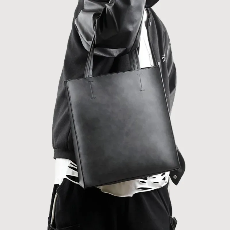 sac à main vertical de grande capacité pour hommes, tapis pliable, sac pour ordinateur portable d'affaires avec sous-sac, matériau pu souple