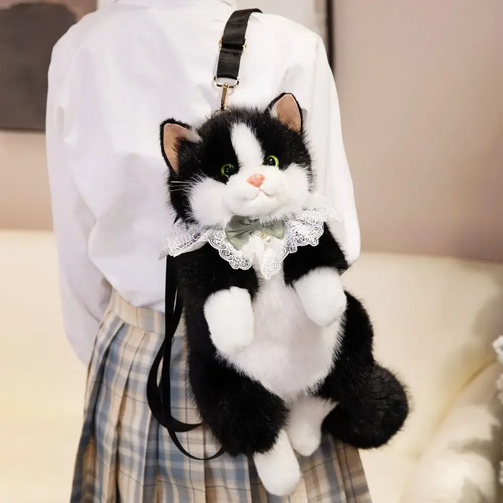 sac à dos super réaliste pour chat, simulation de marionnette, animaux en peluche, sacs d'école pour chat de dessin animé, rangement de voyage, sac d'animaux mignons