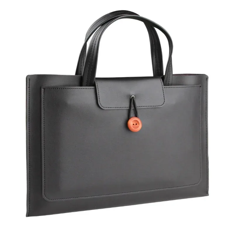 porte-documents/sac à main en cuir lisse avec initiales monogrammées, grande capacité, pour ordinateurs portables apple macbook 14 pouces et huawei 16 pouces