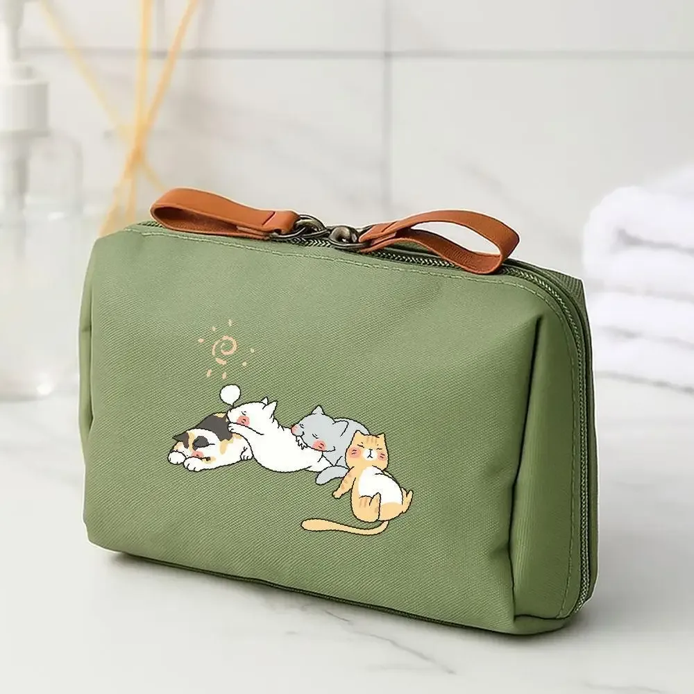 trousse de toilette étanche de style coréen pour femme, trousse de maquillage solide, trousse de maquillage en poudre, trousse de maquillage de luxe, document cosmétique, nouveau, 2024