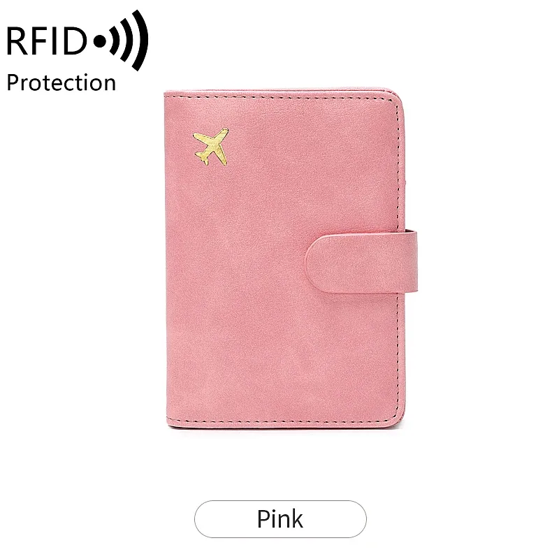 ensemble de voyage anti-vol rfid en cuir pu comprenant un porte-passeport et un porte-cartes de crédit, sac de passeport pour hommes et femmes, accessoires de voyage