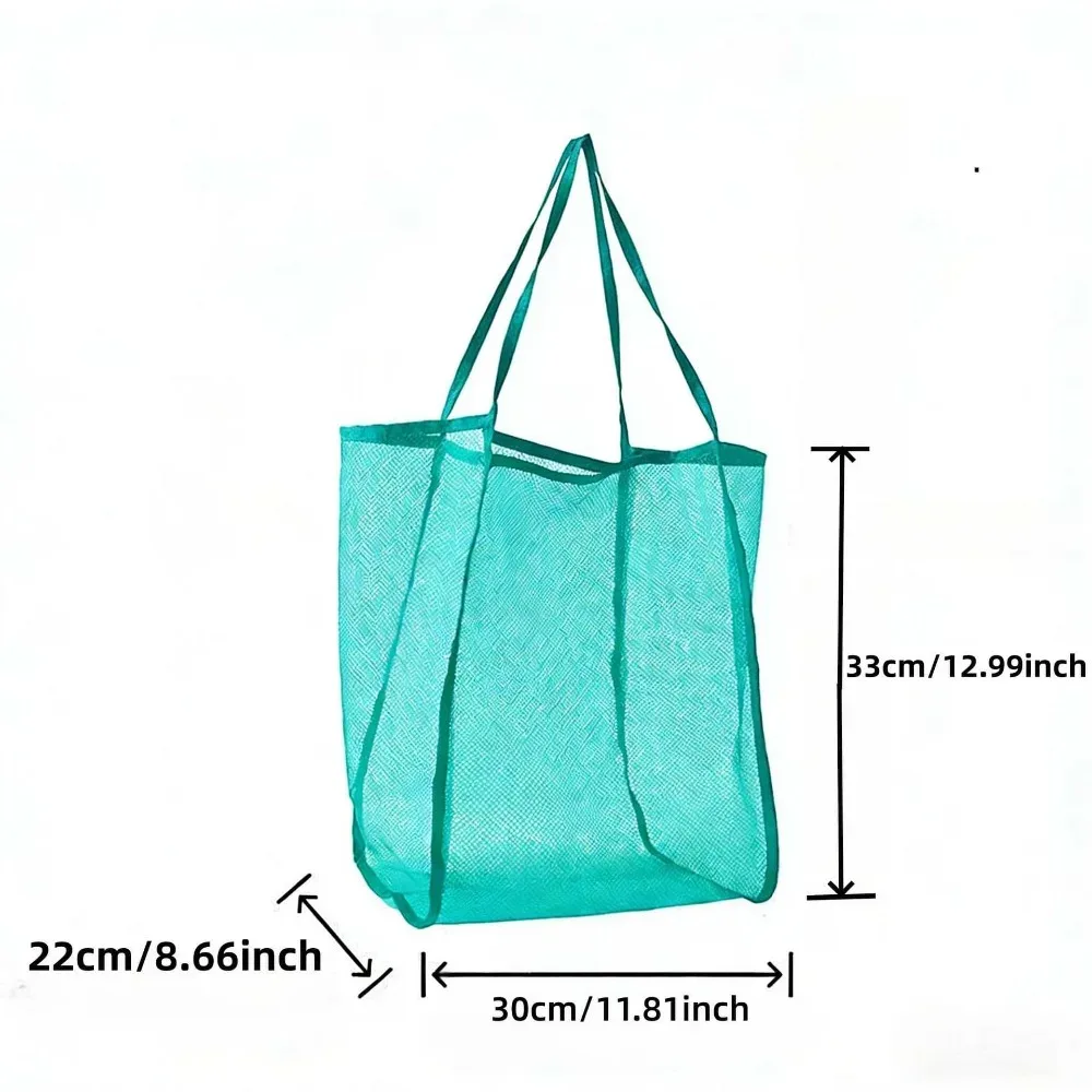 sac de plage en maille 1 pièce, grande pochette cosmétique, sac de plage familial pour jouets et essentiels de vacances