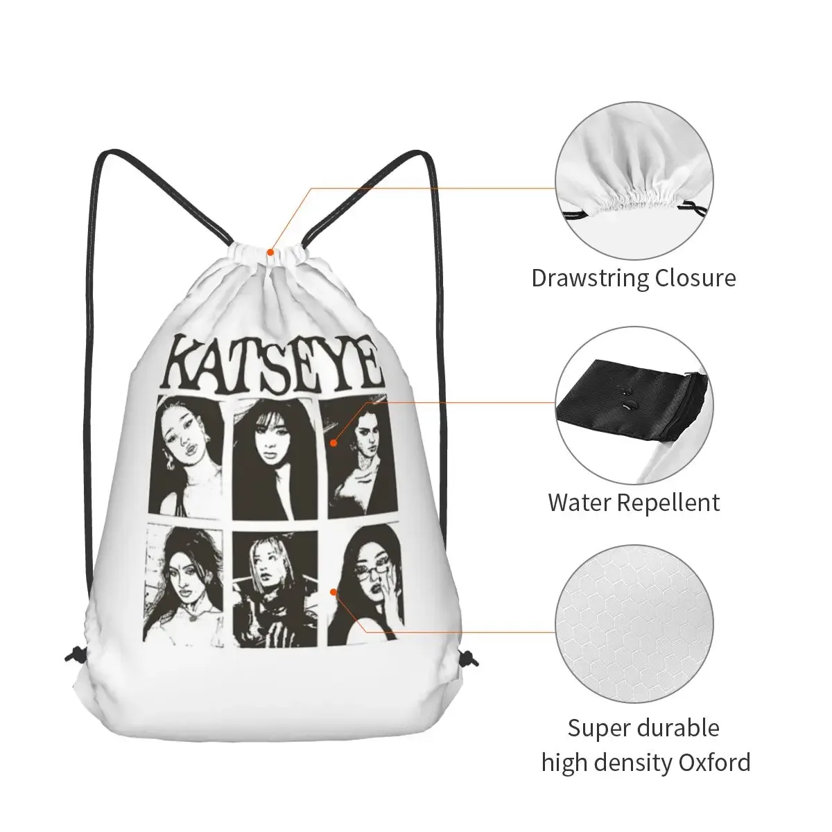 sacs à dos katseye eyekon kpop pour fans, sacs à cordon décontractés, sacs de sport, sacs à livres pour les voyages et l'école