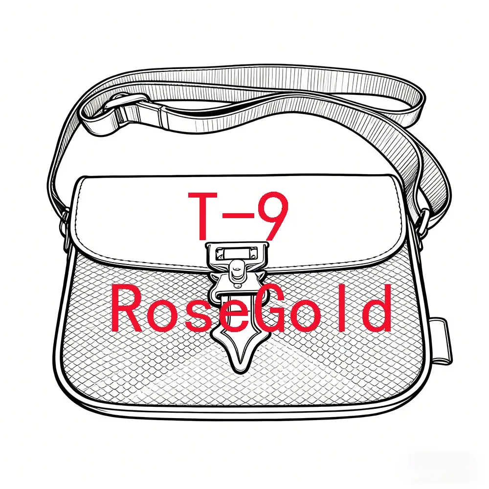 t-9 sac à bandoulière noir avec imprimé or rose - accessoire quotidien ultra-léger décontracté tendance noir