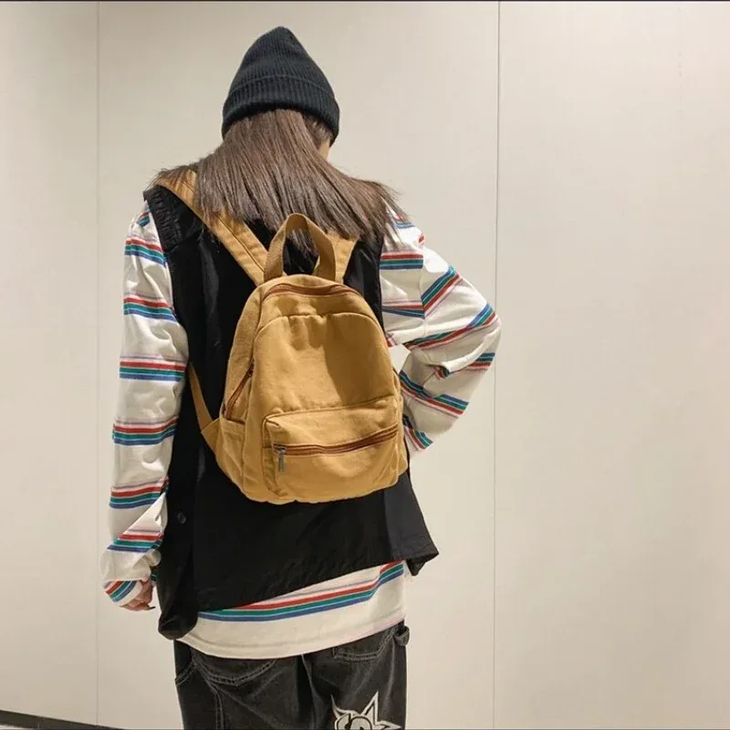 petit sac à dos vintage en toile, simple, unisexe, pour femmes et hommes, pour adolescentes, jeunes dames, couleur unie, mini, nouvelle collection 2022