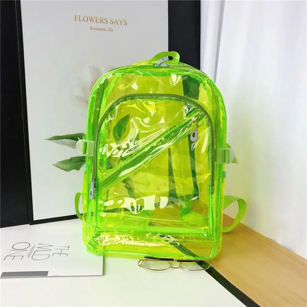 sac à dos d'école en plastique transparent pour femme, version coréenne, sac à dos en msi, document de bonbons, printemps et été