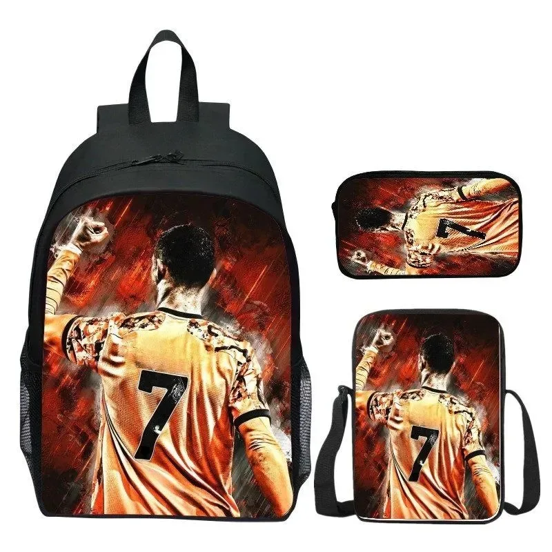 sac à dos d'école r-ronaldos pour enfants, sacs à bandoulière, sac à crayons-cr 7, sac à livres léger et décontracté pour garçons et filles, meilleur cadeau