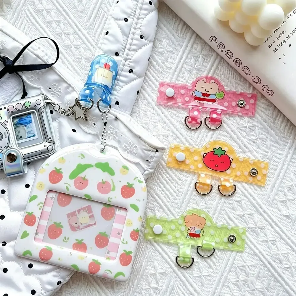 clip d'extension de sac en pvc de haute qualité, motif pois, transparent, avec double anneaux en d, support de breloque pour sac à dos