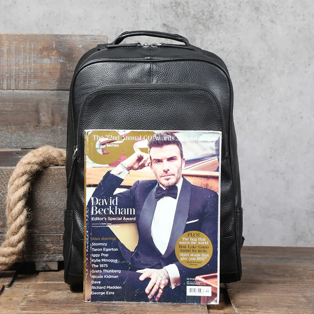s.worker grand sac à dos classique en cuir véritable, cadeau pour homme, sacs d'école décontractés, sac à dos de voyage pour homme