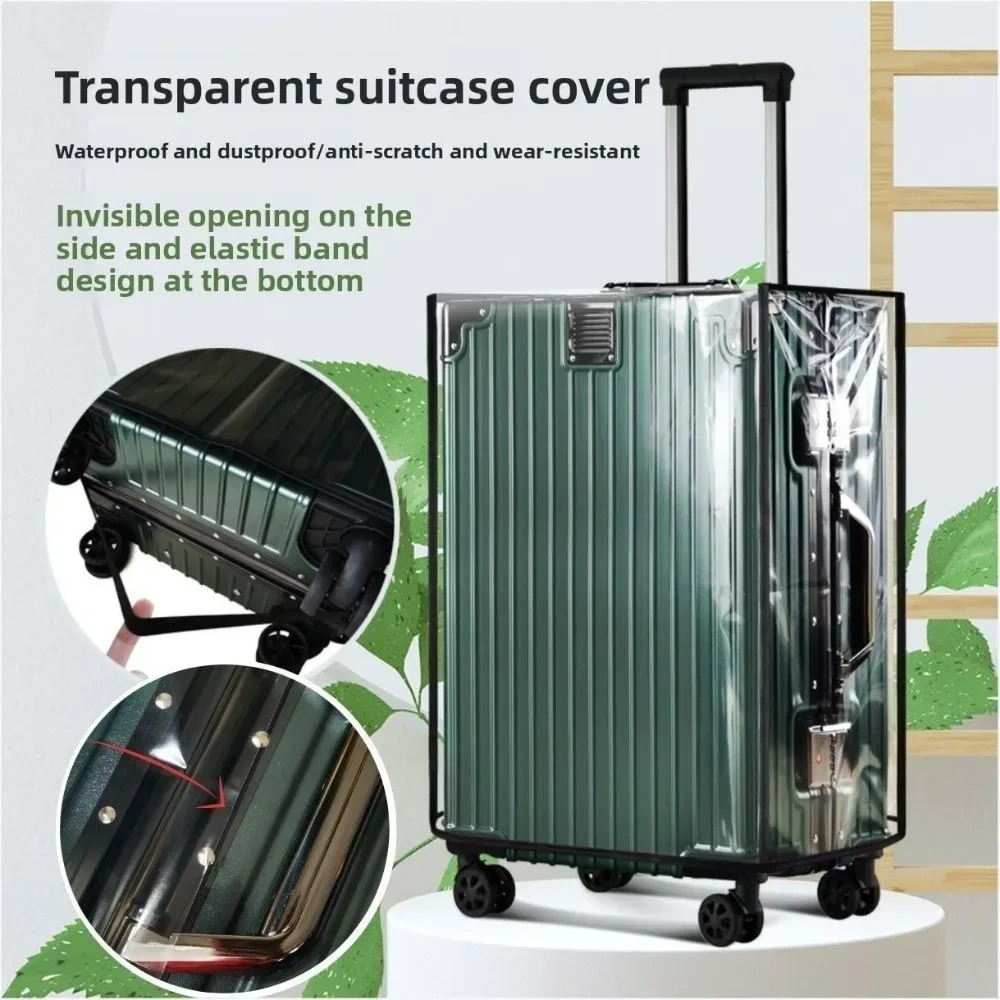Housse de protection transparente en PVC pour bagages de voyage de 18 à 30 pouces, anti-poussière et imperméable, pour valise