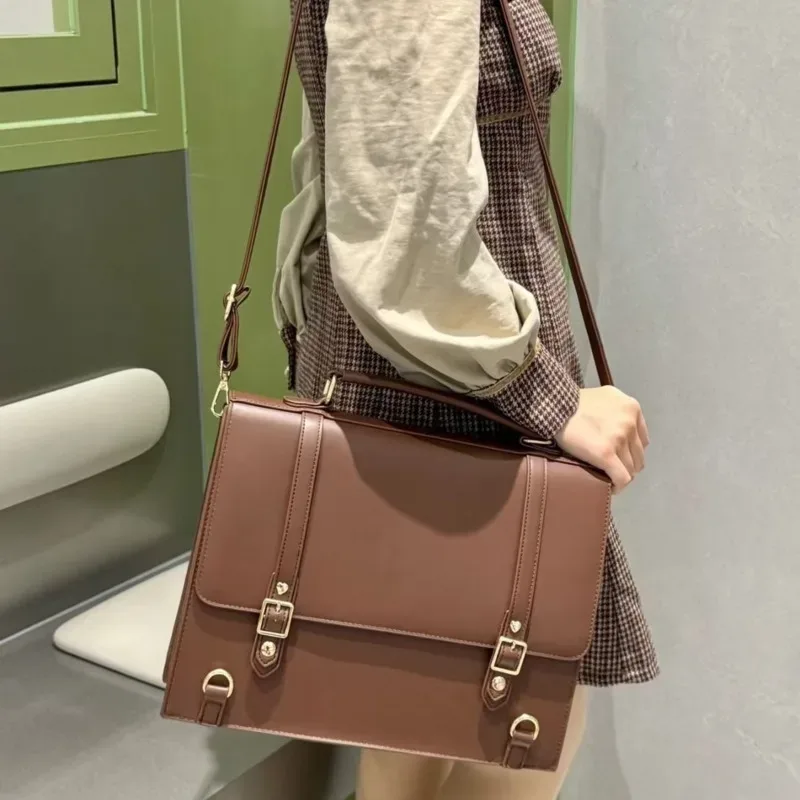 sacs à dos ita en cuir pu marron japonais transparent jk lolita, sacs de douleur, poche à rabat, sacs à bandoulière pour étudiants, sac de style preppy pour filles
