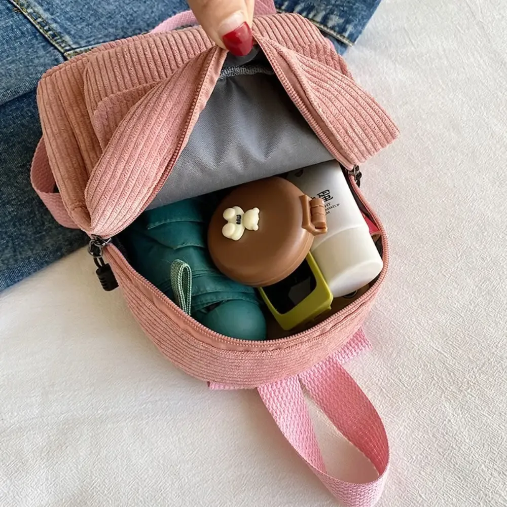 sac à dos en velours côtelé pour téléphone portable pour femme, sac à main de style coréen, mini sacs initiés, sac à dos solide, sacs d'école pour document
