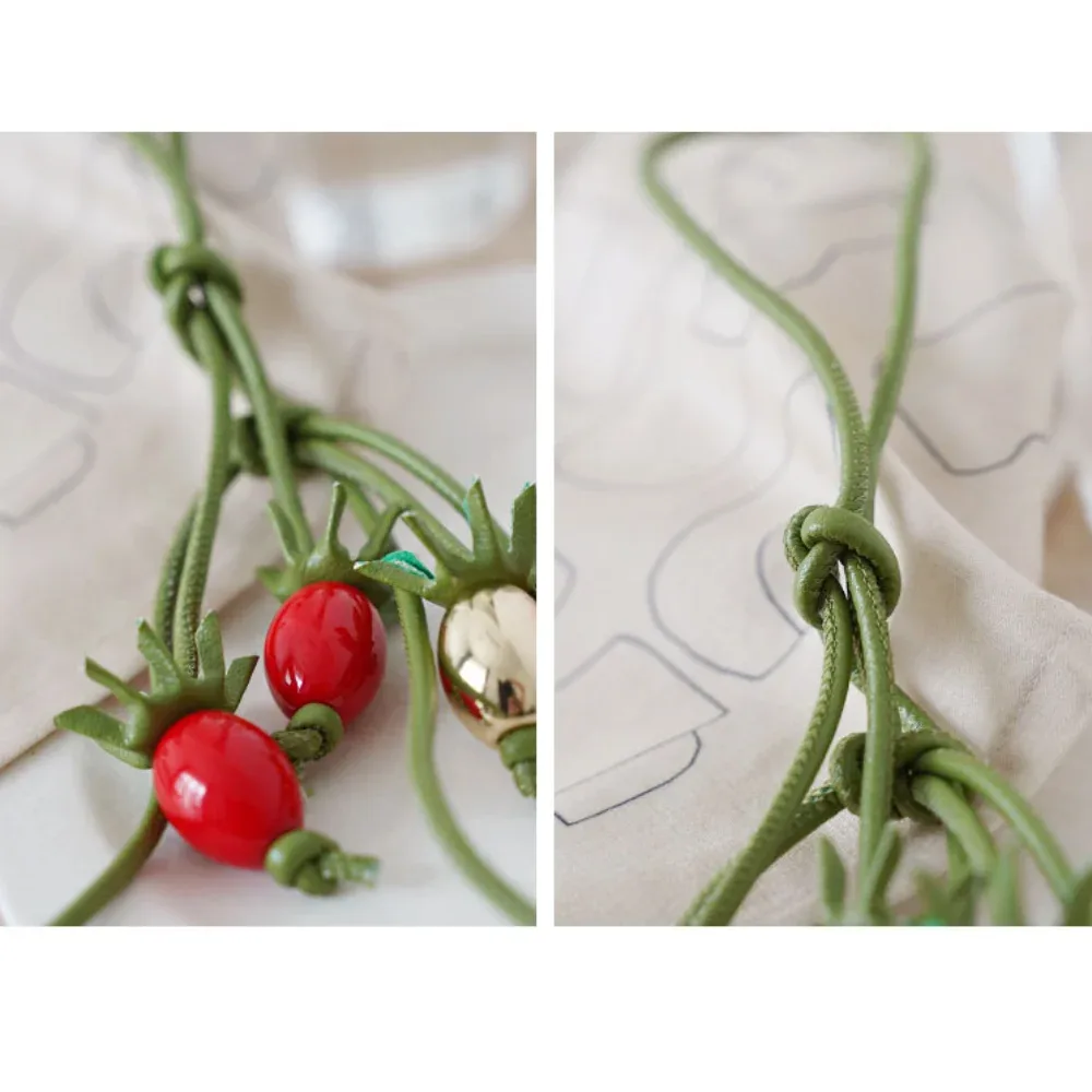 breloque de sac en forme de corde de tomate pour femme, pendentif de sac à dos mignon assorti avec tout, design de luxe, accessoires de sac