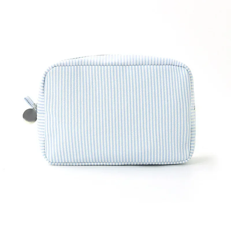 sac de toilette en seersucker transfrontalier, style indien, rayé, sac de rangement portable, sac de rangement de voyage populaire au mississippi