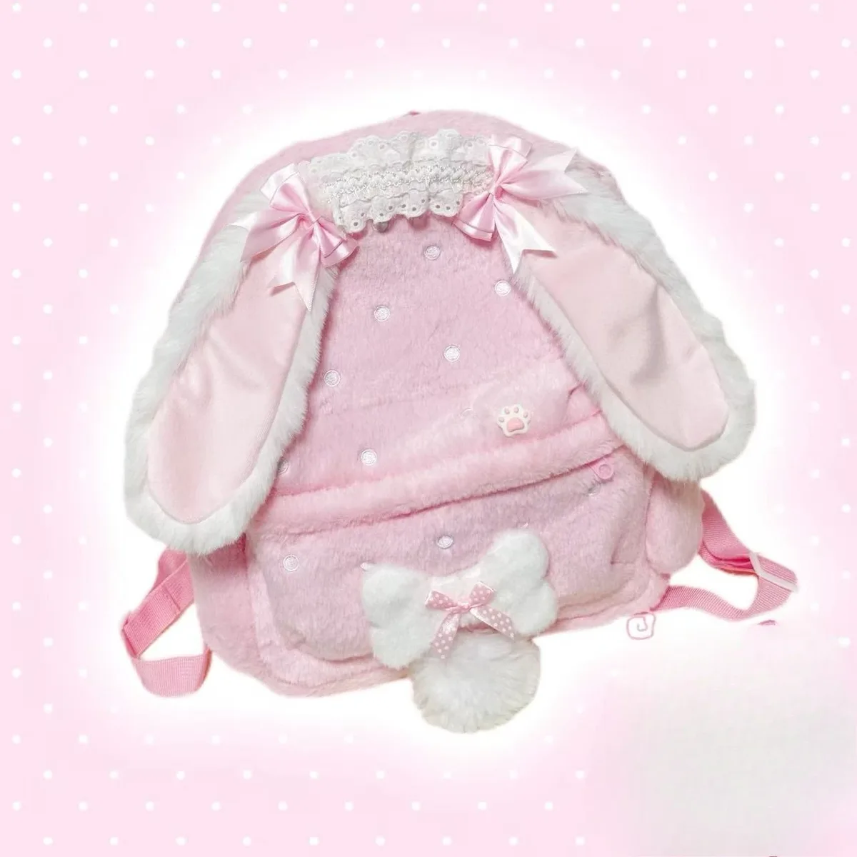 sac à dos en peluche rose doux pour femme, accessoires vestimentaires de la sous-culture japonaise strawberry angel daughter, mochilas para mujer