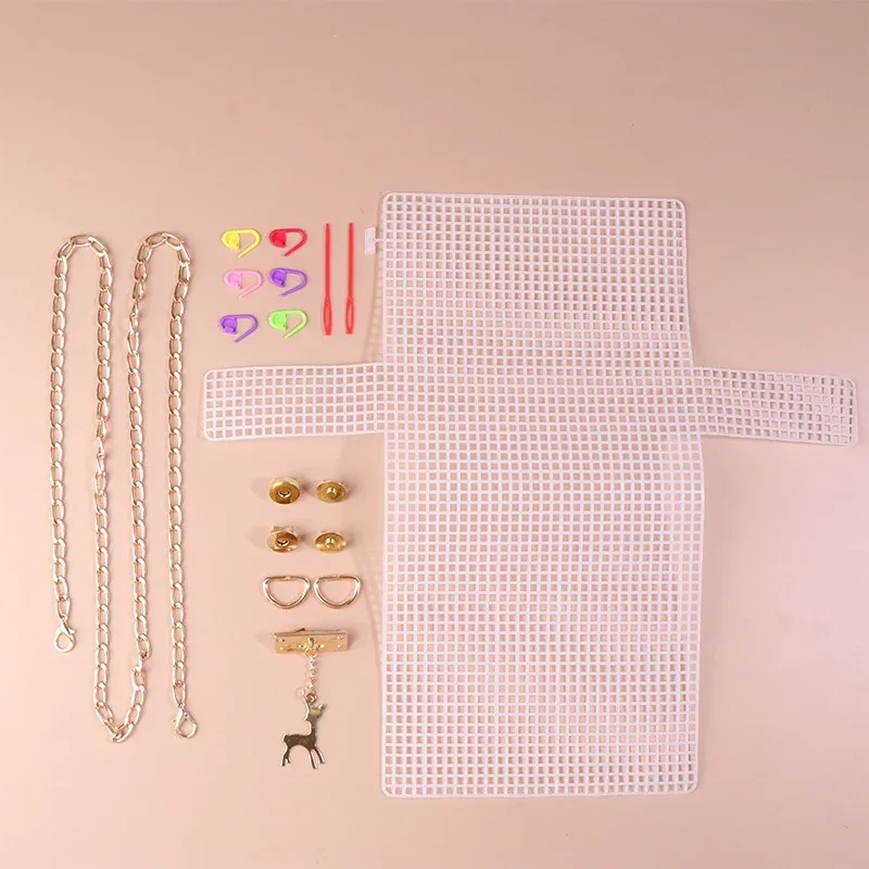 kit de tissage en maille plastique pour sac diy, accessoire de filet pour sac à main, fournitures pour la fabrication artisanale de sacs fourre-tout et sacs à bandoulière