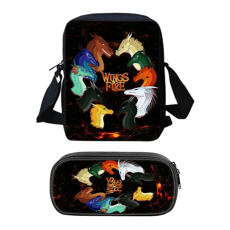 ensemble de sacs de téléphone wings of fire, sac à bandoulière avec sac initié, étui à crayons, boîte à crayons pour étudiants, meilleur cadeau, 2 pièces