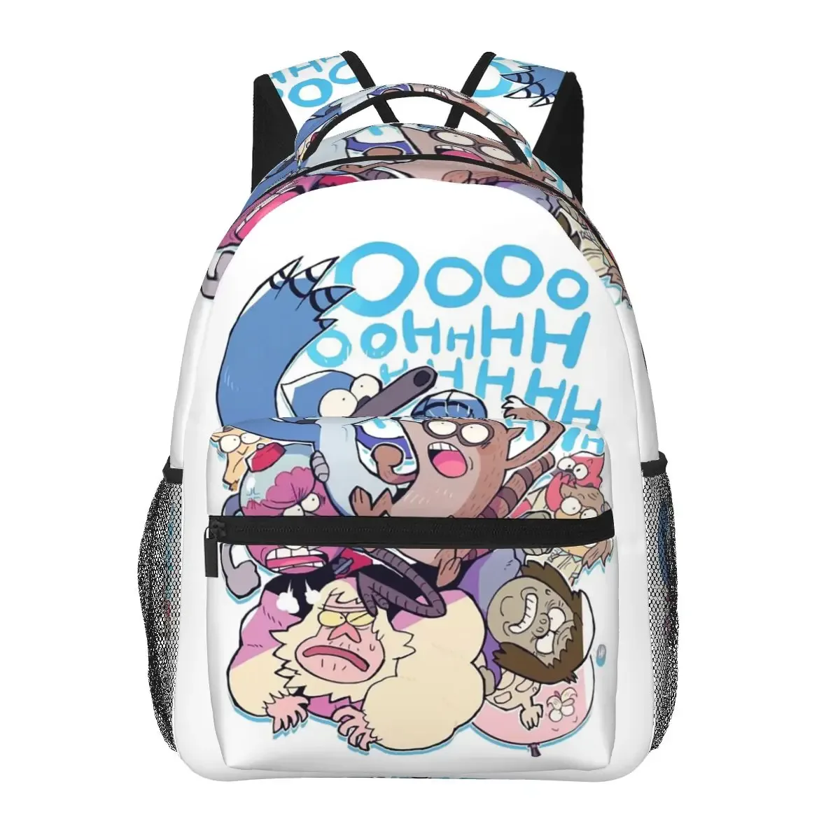 mordecai and rigby regular show – sacs à dos graphiques avec personnages de dessins animés, cartable pour garçons et filles, sacs d'école, sac à dos de voyage, sac à bandoulière