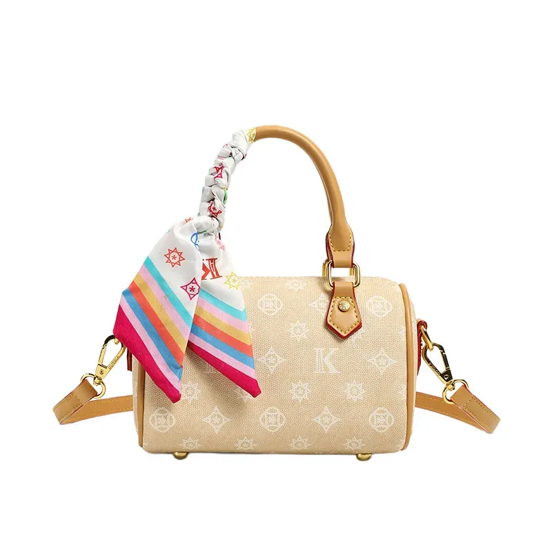 nouveau sac boston imprimé pour femme – sac à bandoulière polyvalent en cuir pu souple – sac à main quotidien