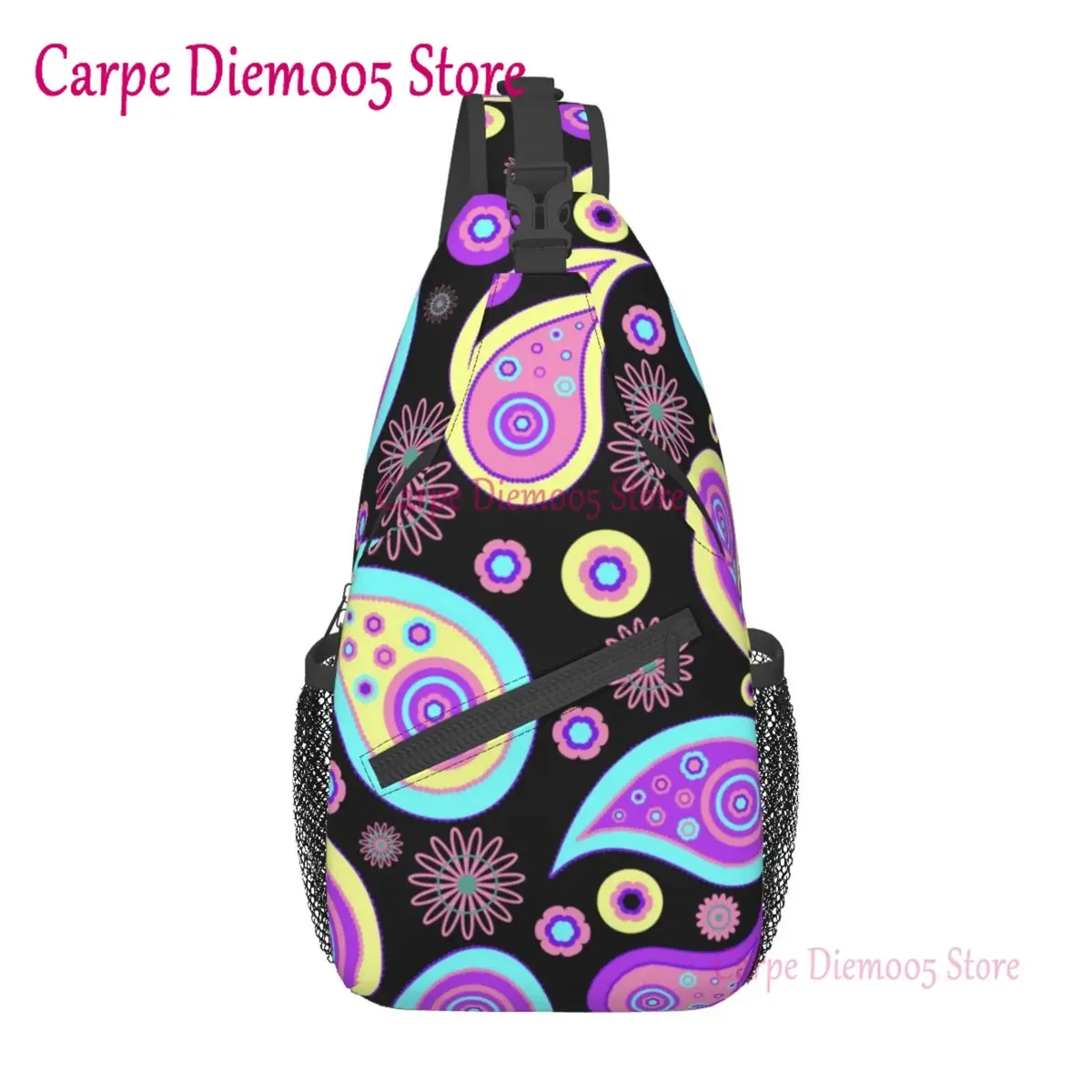 sac à dos bandana paisley chicano noir et blanc pour hommes, sac à bandoulière pour la randonnée