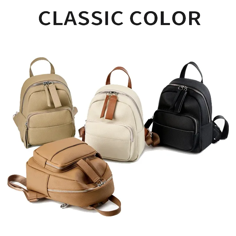 sac à dos de grande capacité pour femmes, couche supérieure en cuir de vache, sac à main de voyage polyvalent décontracté, cartable de banlieue pour filles, 2025