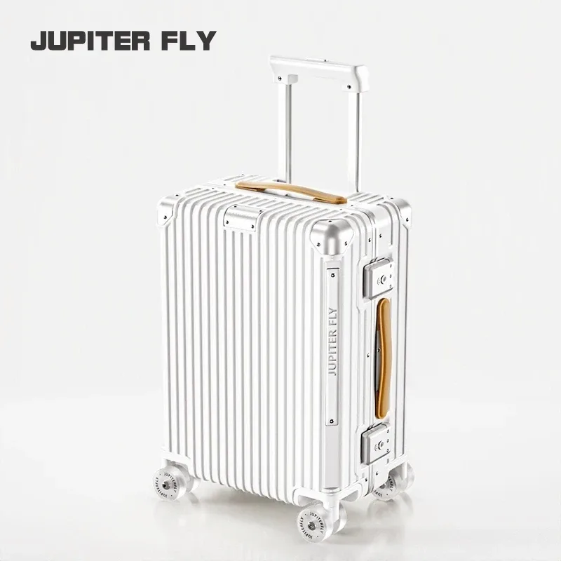 valise de luxe matériau pc de haute qualité avec cadre en aluminium boîtier de chariot à verrouillage tsa roues de patinage 18/20/24/26/28 bagages roulants