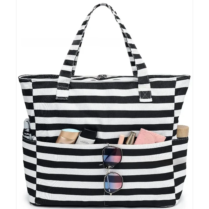 sac de plage grande capacité pour femmes, nouveau sac de voyage avec joli imprimé, organisateur portable à main pour les vacances